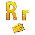 R, swiss vector Alphabet made of Cheese